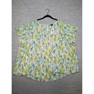 Torrid Cactus Print Blouse Lightweight 5x Abbey Georgette Button Back‎ NWT
